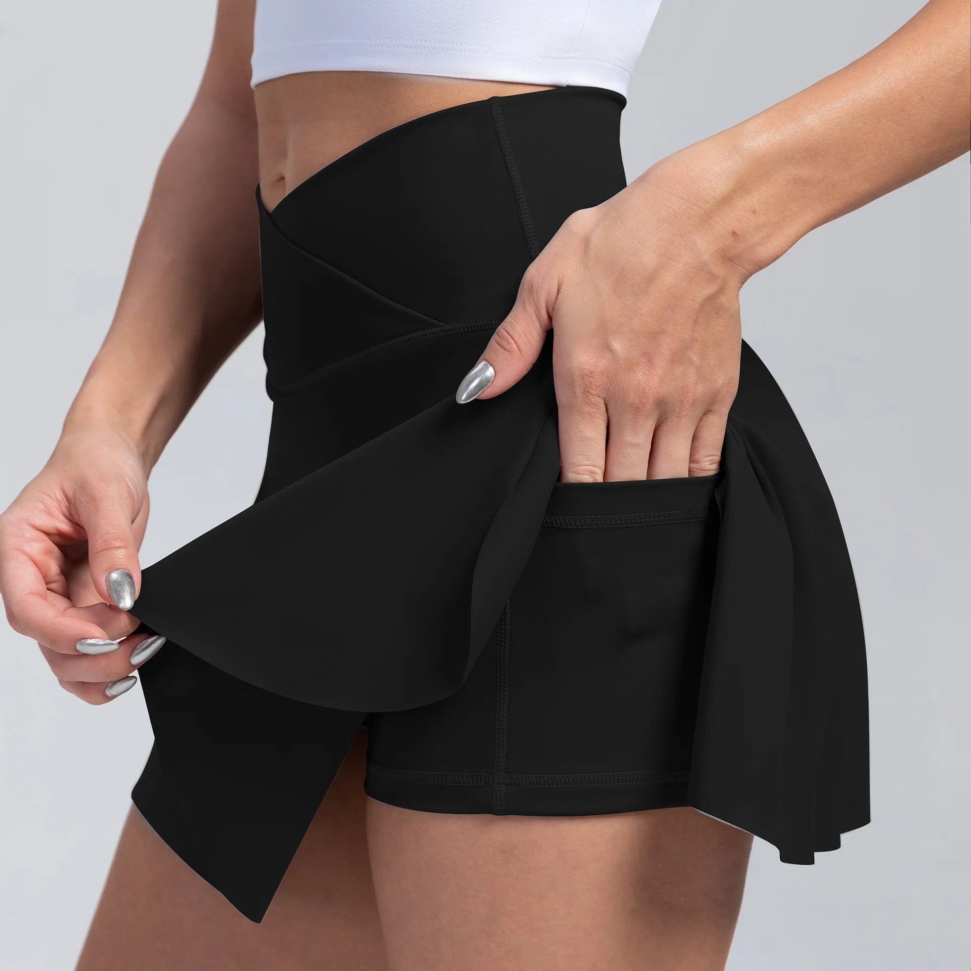 Women's High Waisted Pleated Tennis Golf Skorts - Moisture - Wicking, Pockets & Flowy Hem